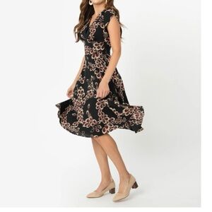 Voodoo Vixen Peacock Feather Print Dress